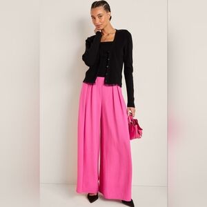 Francesca's Collections Vibrant Pink Wide-Leg Pants